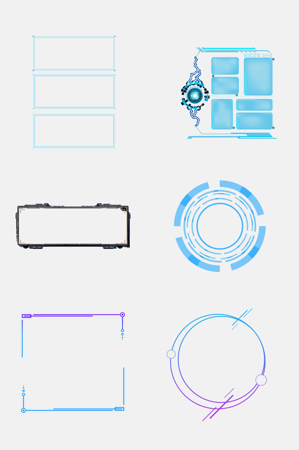 简约科幻科技互联网边框免扣元素