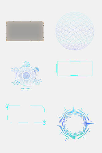 手机3C科技边框免抠元素