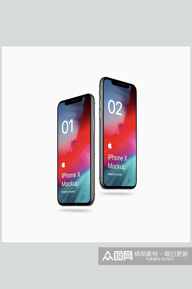炫彩苹果手机样机贴图素材