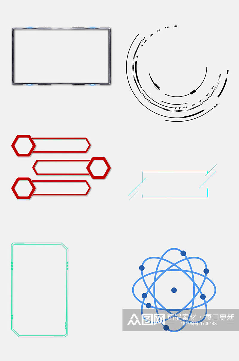 线描科技免抠元素素材素材