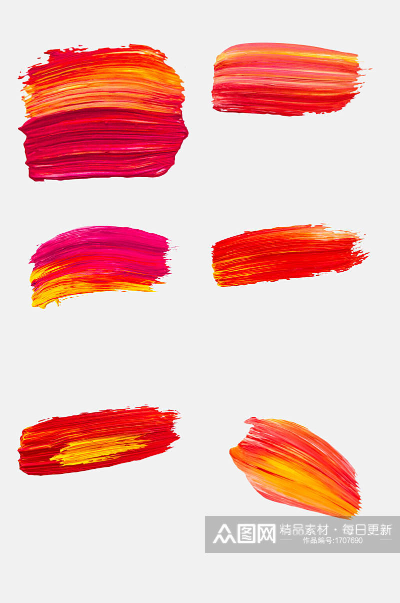 粉红色油画笔触免抠元素素材素材