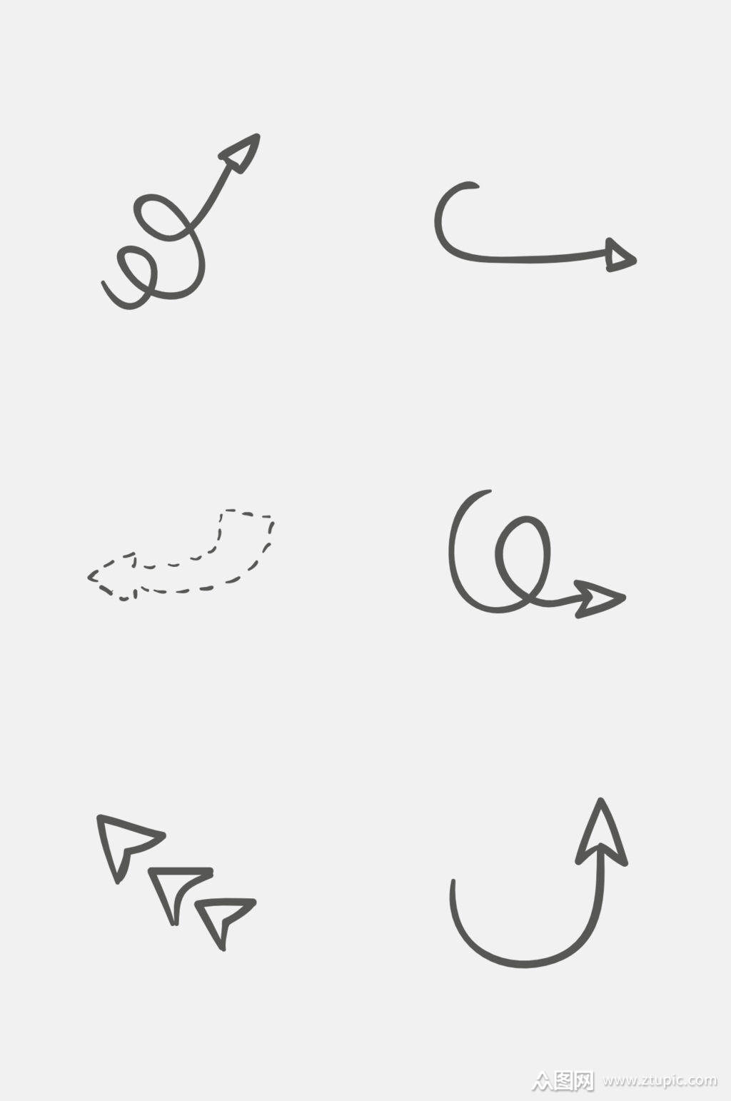 极简黑色线条箭头元素