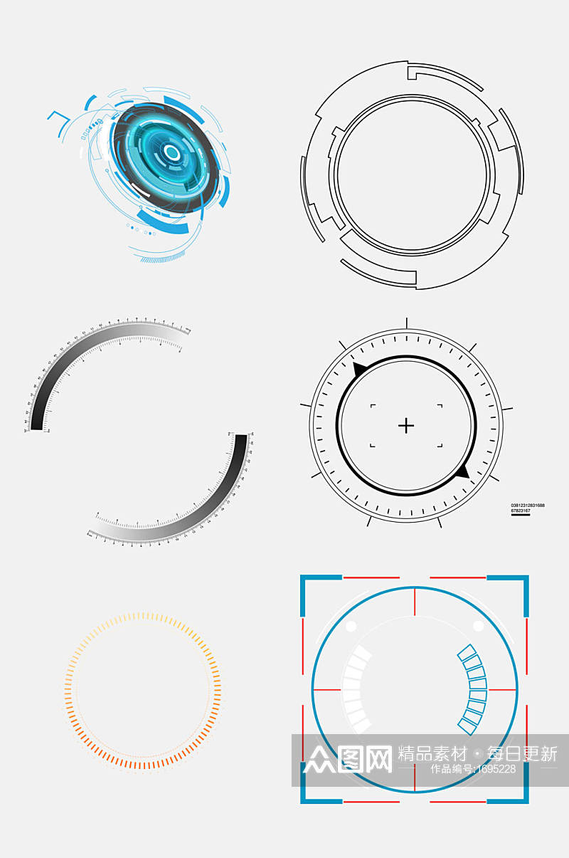 简约科技光圈光效免抠元素素材素材
