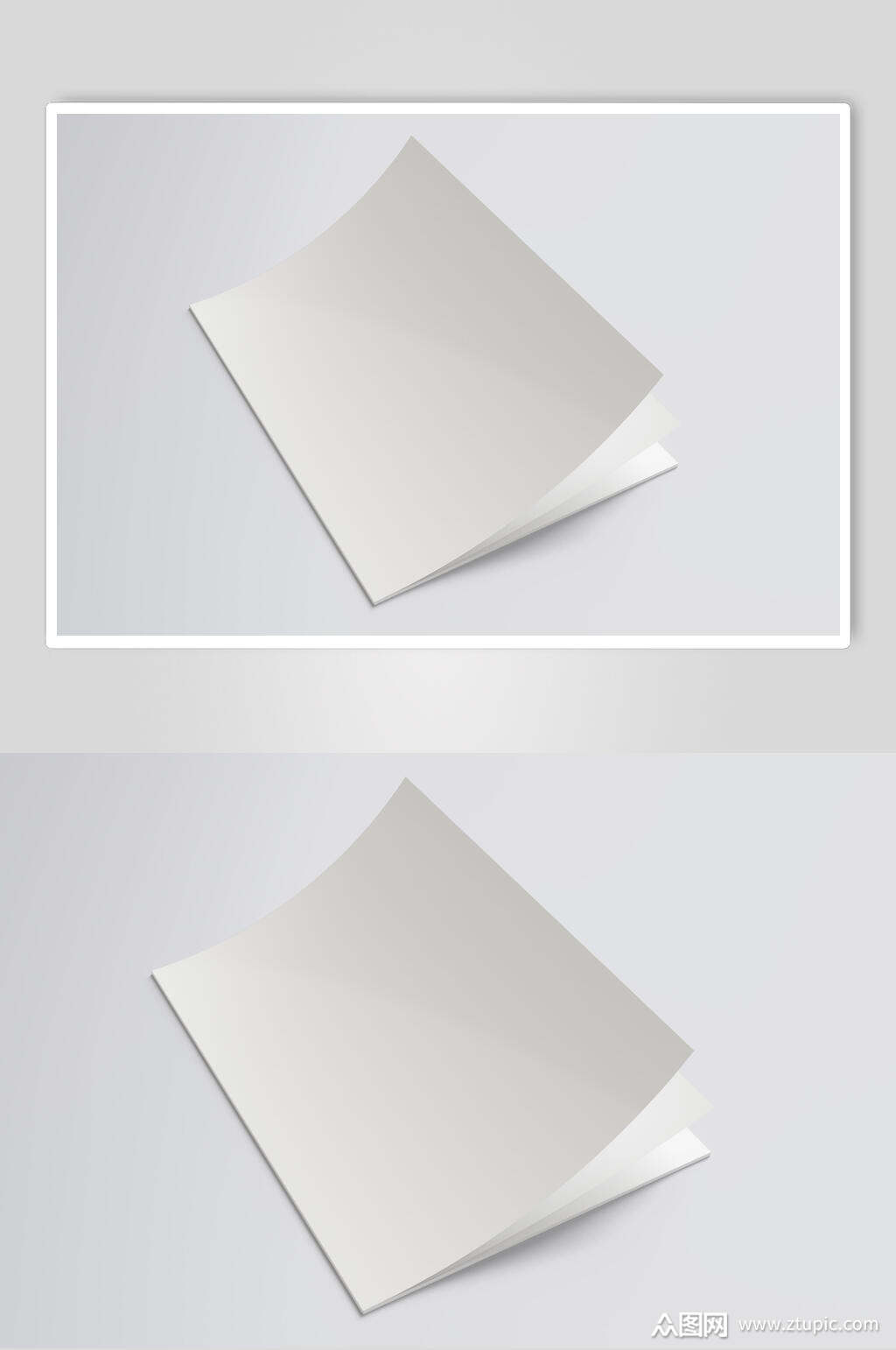 简约白色纸质翻页画册样机模板下载-编号1625863-众图网