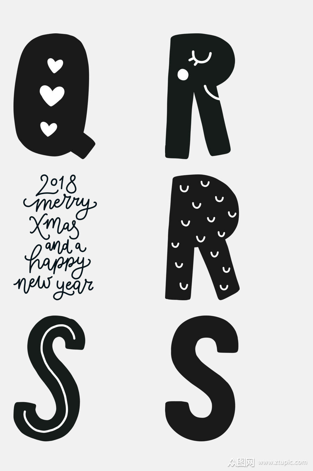 黑色字母单词免抠元素