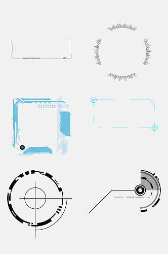 简洁科技光圈光效免抠元素素材