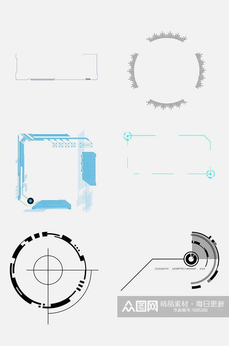 简洁科技光圈光效免抠元素素材素材