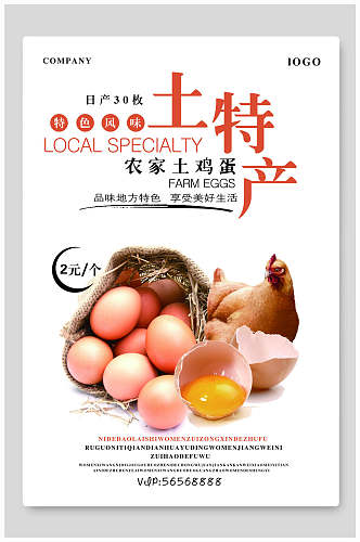 土特产农家鸡蛋海报设计