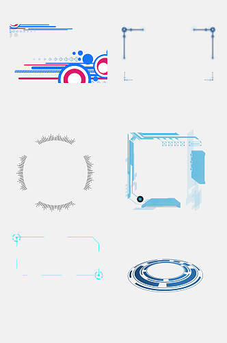 简洁科技光圈光效免抠元素素材