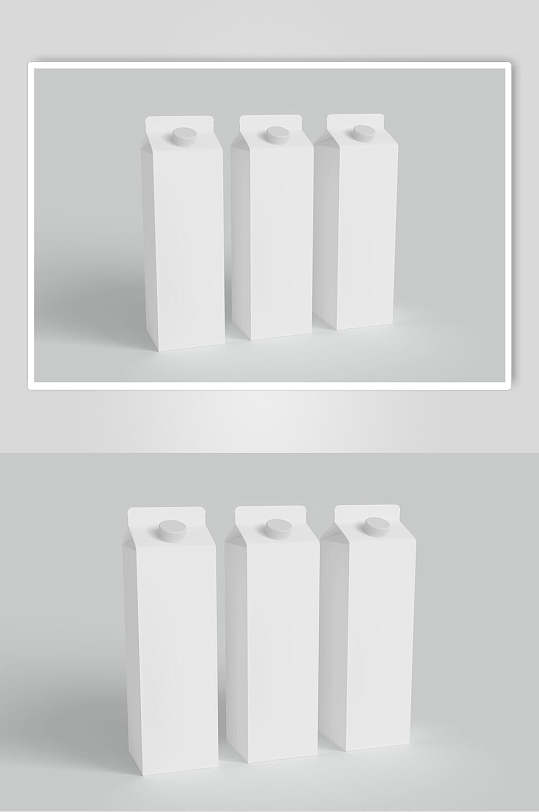 牛奶瓶牛奶盒包装摄影图