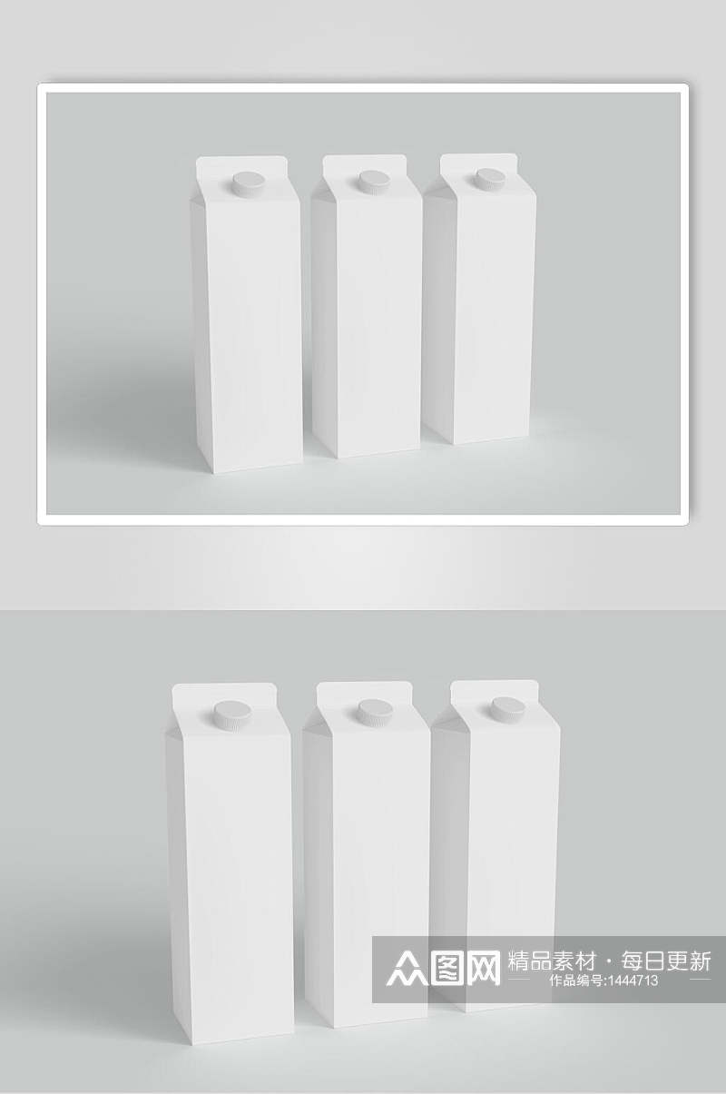牛奶瓶牛奶盒包装摄影图素材
