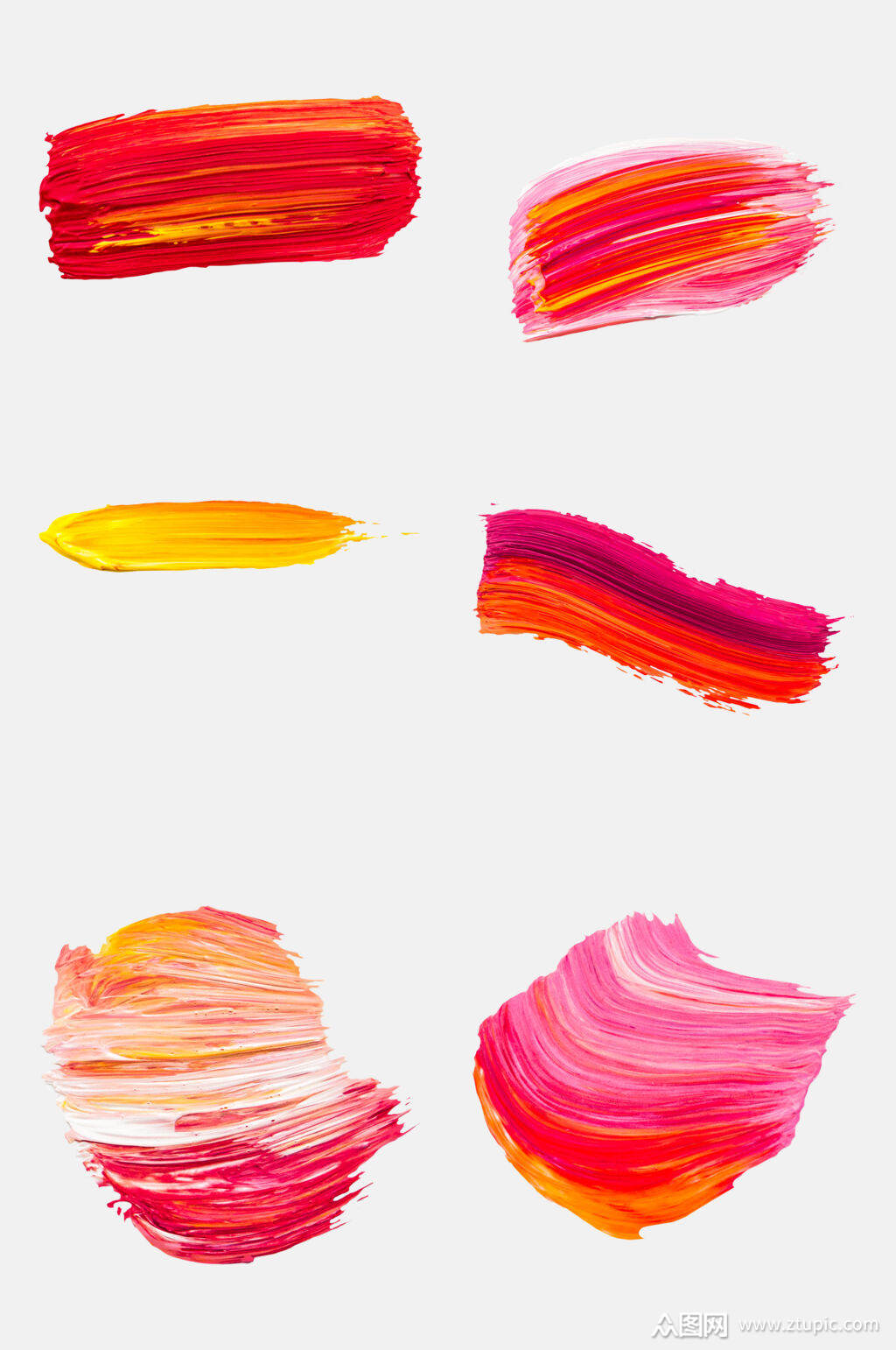 暖色调油画笔触免抠元素素材