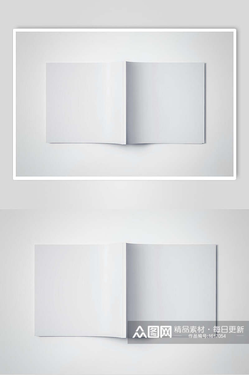 空白画册对折样机效果图素材