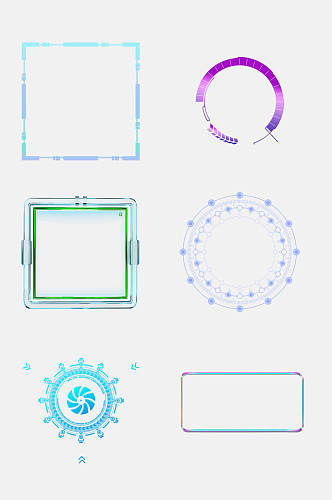 简约科幻科技互联网边框免扣元素
