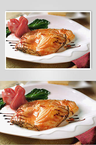 健康营养菜单奶香烤鳕鱼图片