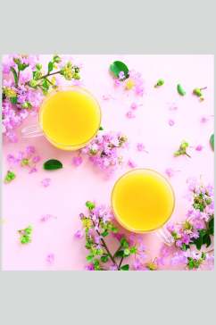 黄色果汁饮料摄影图