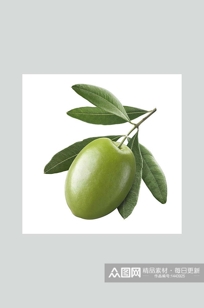 新鲜绿橄榄水果摄影图素材
