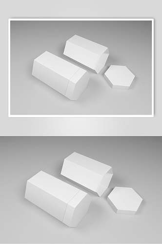 白色长方形包装盒样机效果图