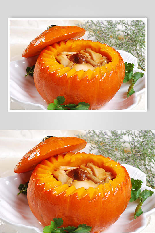 hq八宝南瓜菌美食美味摄影图