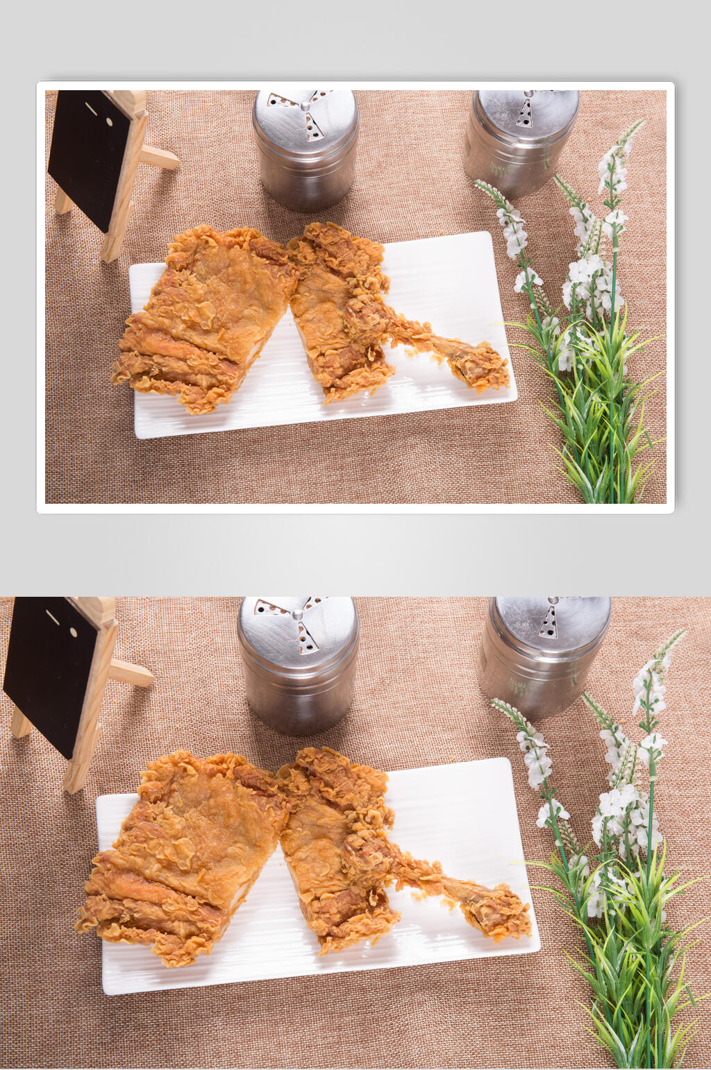香酥鸡腿摆盘美食摄影图素材