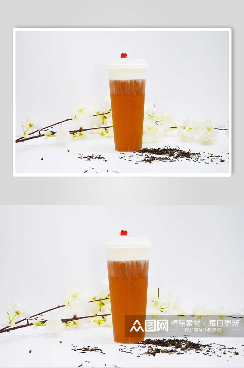 x乌龙奶盖茶美食摄影图素材
