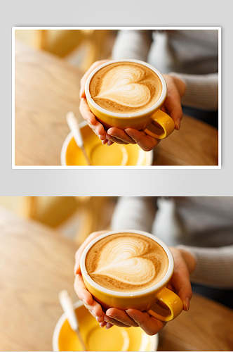 高清拉花咖啡摄影图片