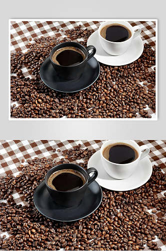 香醇黑白咖啡摄影图片