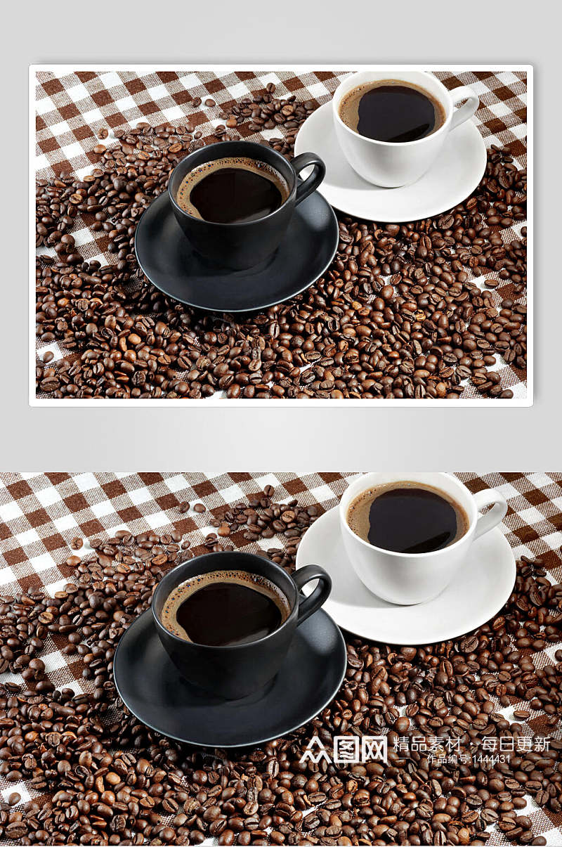 香醇黑白咖啡摄影图片素材