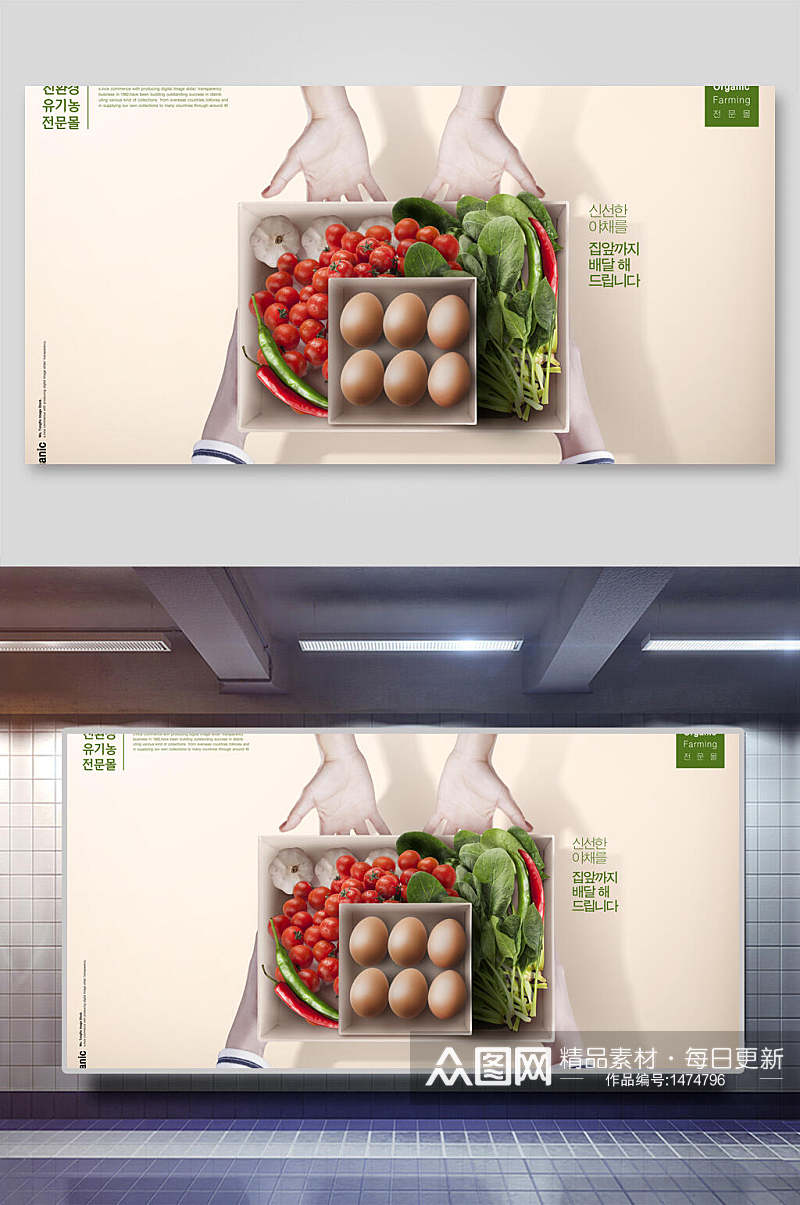 果蔬创意海报鸡蛋番茄蔬菜海报素材