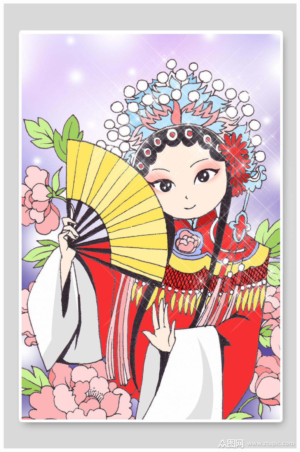 漫画京剧戏曲插画素材