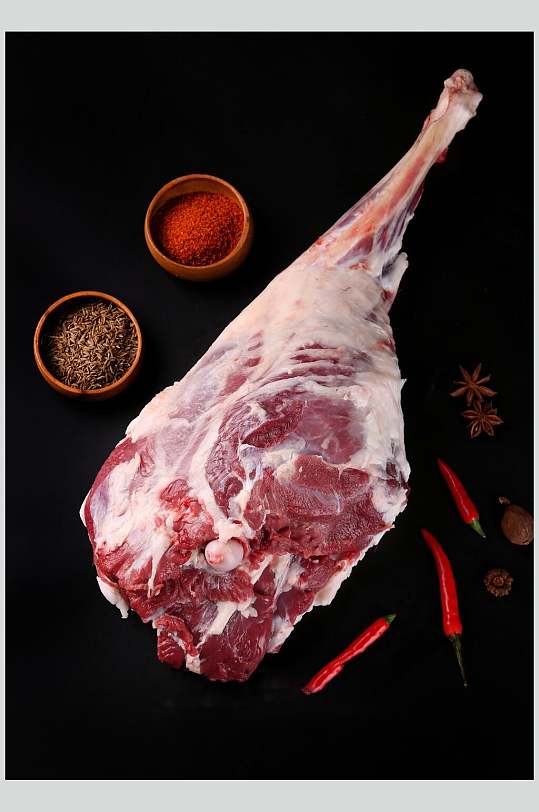 羊腿羊肉新鲜肉类摄影图