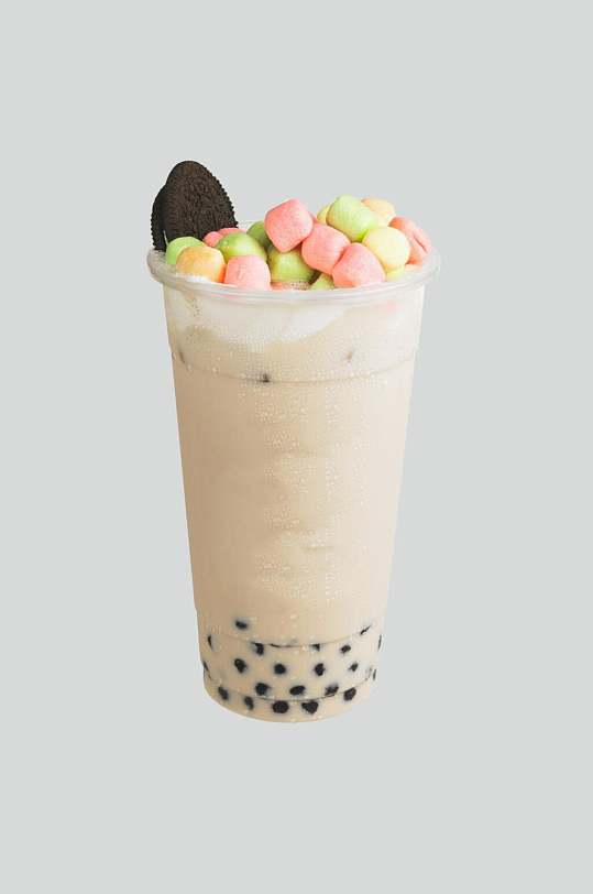 棉花糖奥利奥珍珠奶茶饮品店摄影图