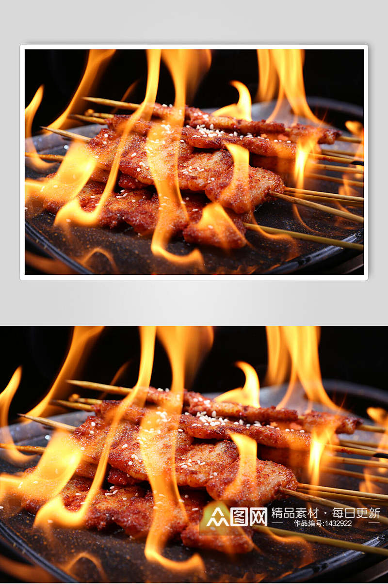 碳火烤肉串高清图片素材