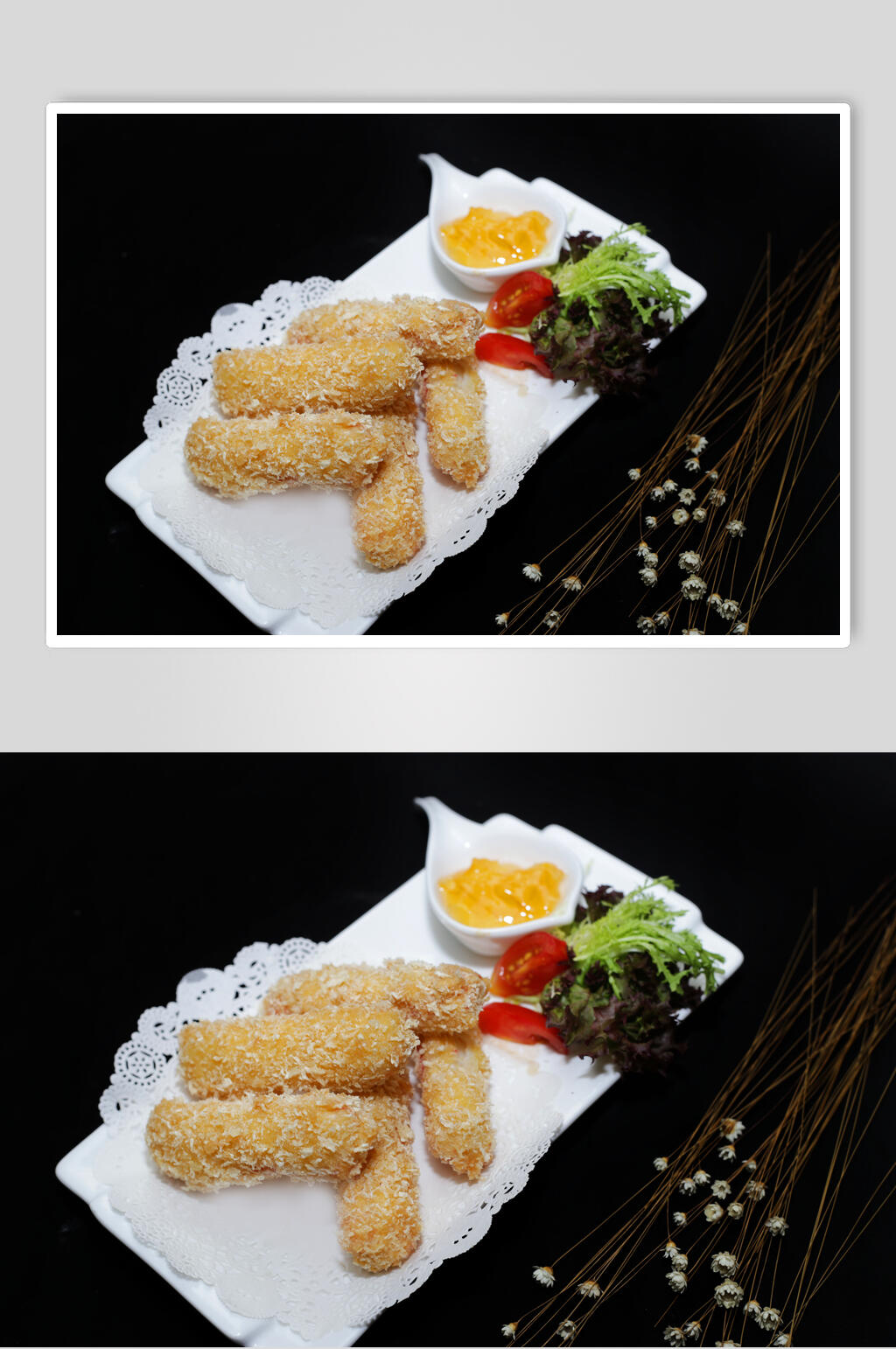 意式炸芝士配芝士酱美食摄影图素材