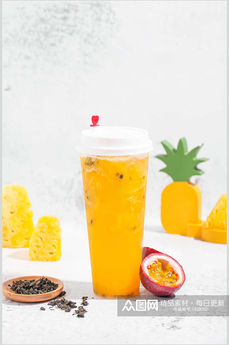 百香果汁美食摄影图素材