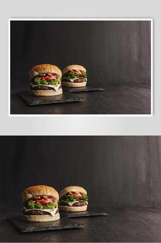 新品蔬菜牛排汉堡高清图片