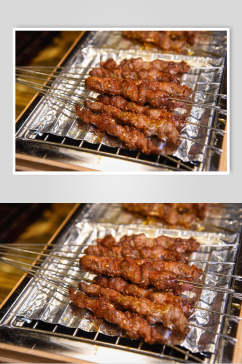 东北烤肉肉串高清图片