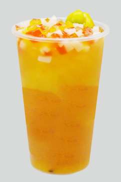 x夏威夷水果茶橙汁夏日饮料摄影图