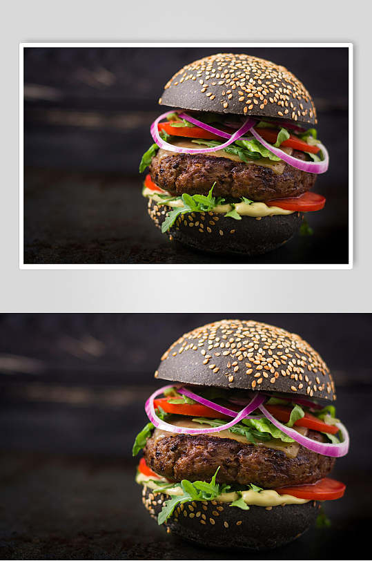 新品推出牛肉汉堡高清图片