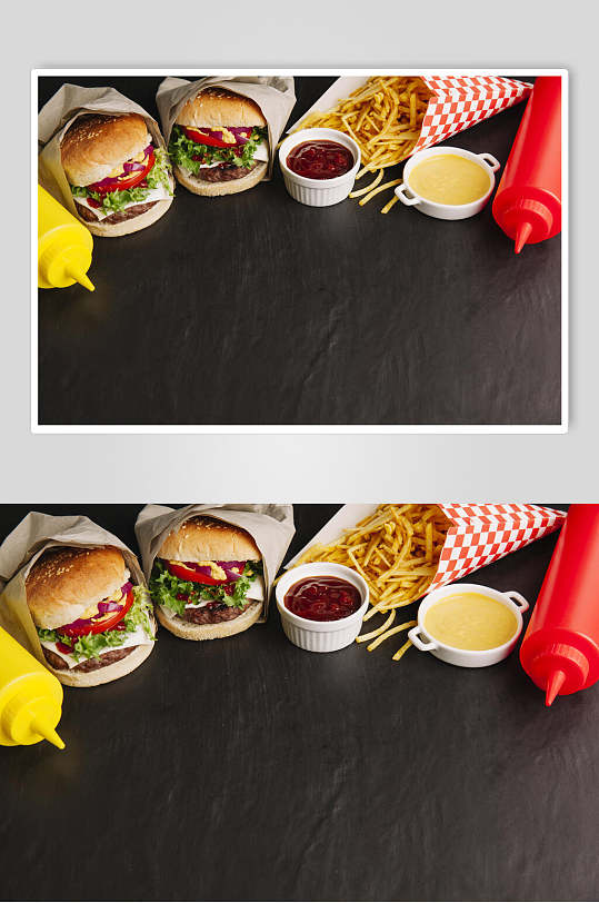 双人汉堡套餐高清图片
