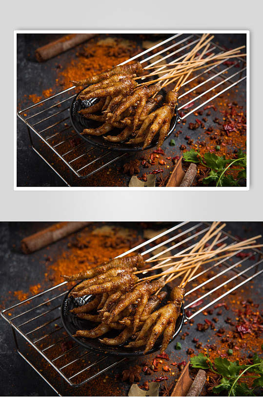 烤鸡爪高清图片