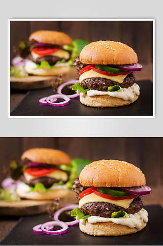 西式快餐汉堡高清图片