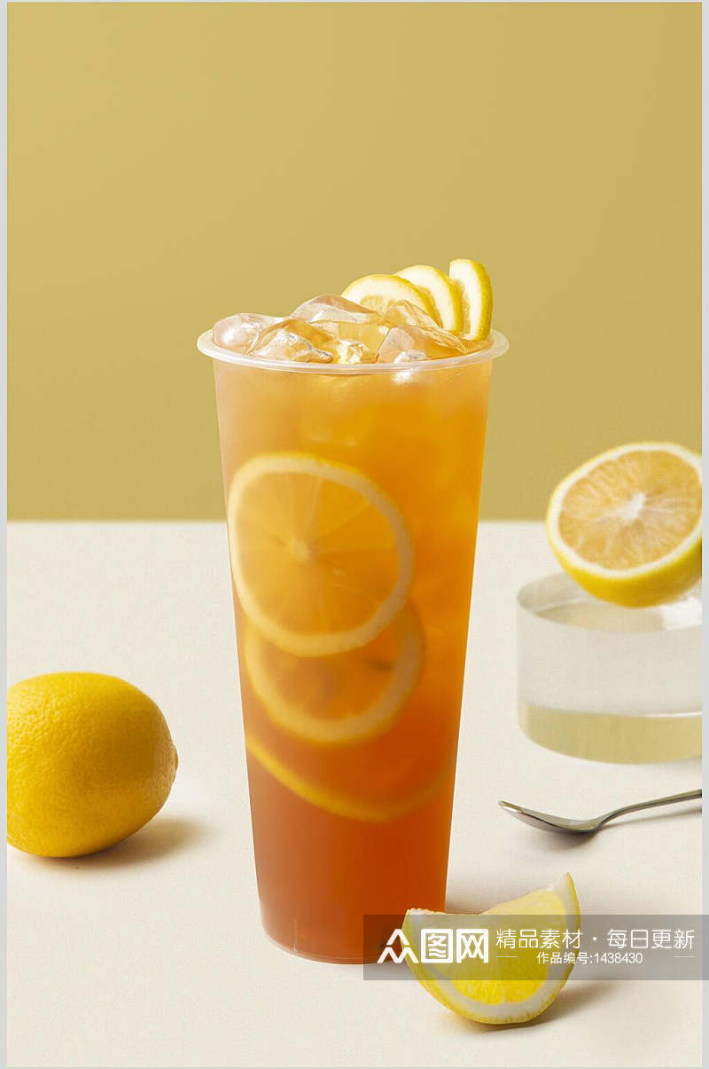 柠檬红茶美食摄影图素材