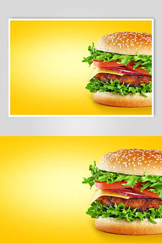 新品鸡排汉堡高清图片