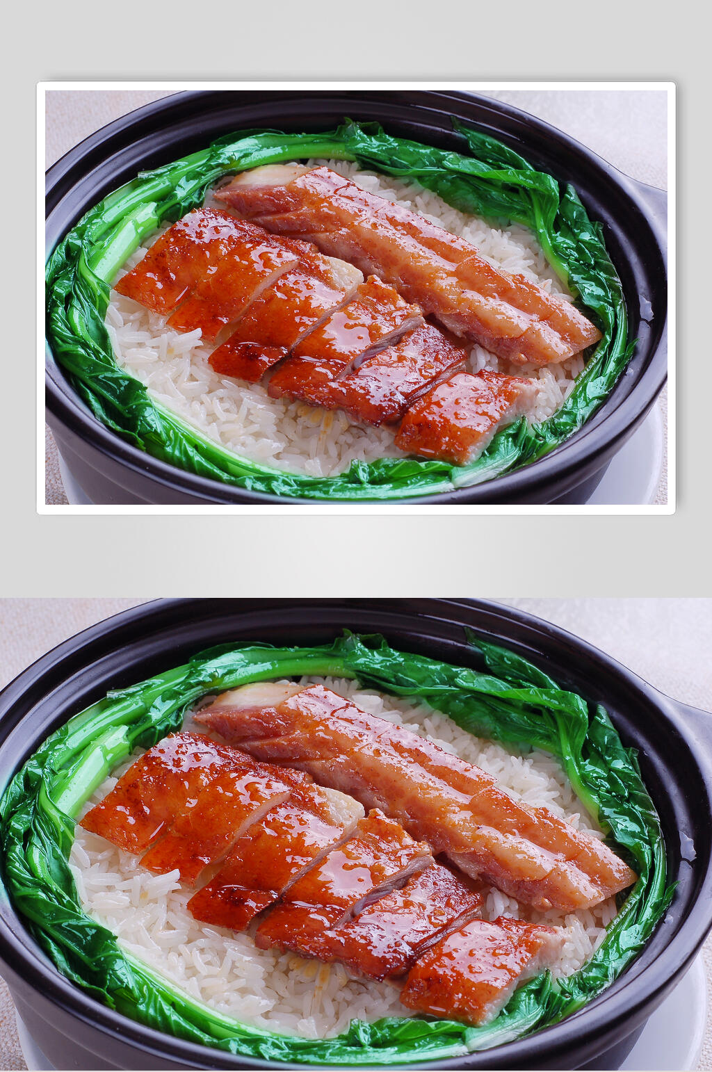 叉烧烧鹅煲仔饭DPI美食摄影图素材
