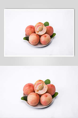 水果新鲜油毛桃桃子摄影图