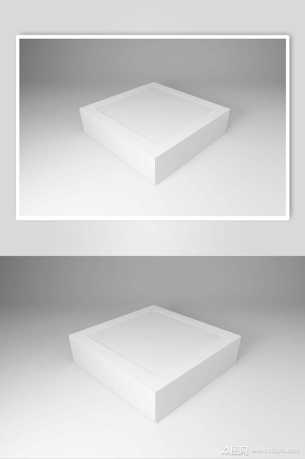 白色立体包装盒样机效果图