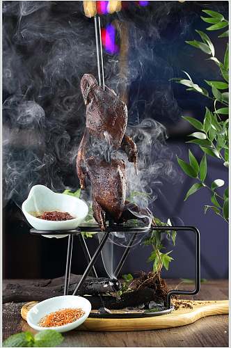 烧鸽子美食美味肉类摄影图