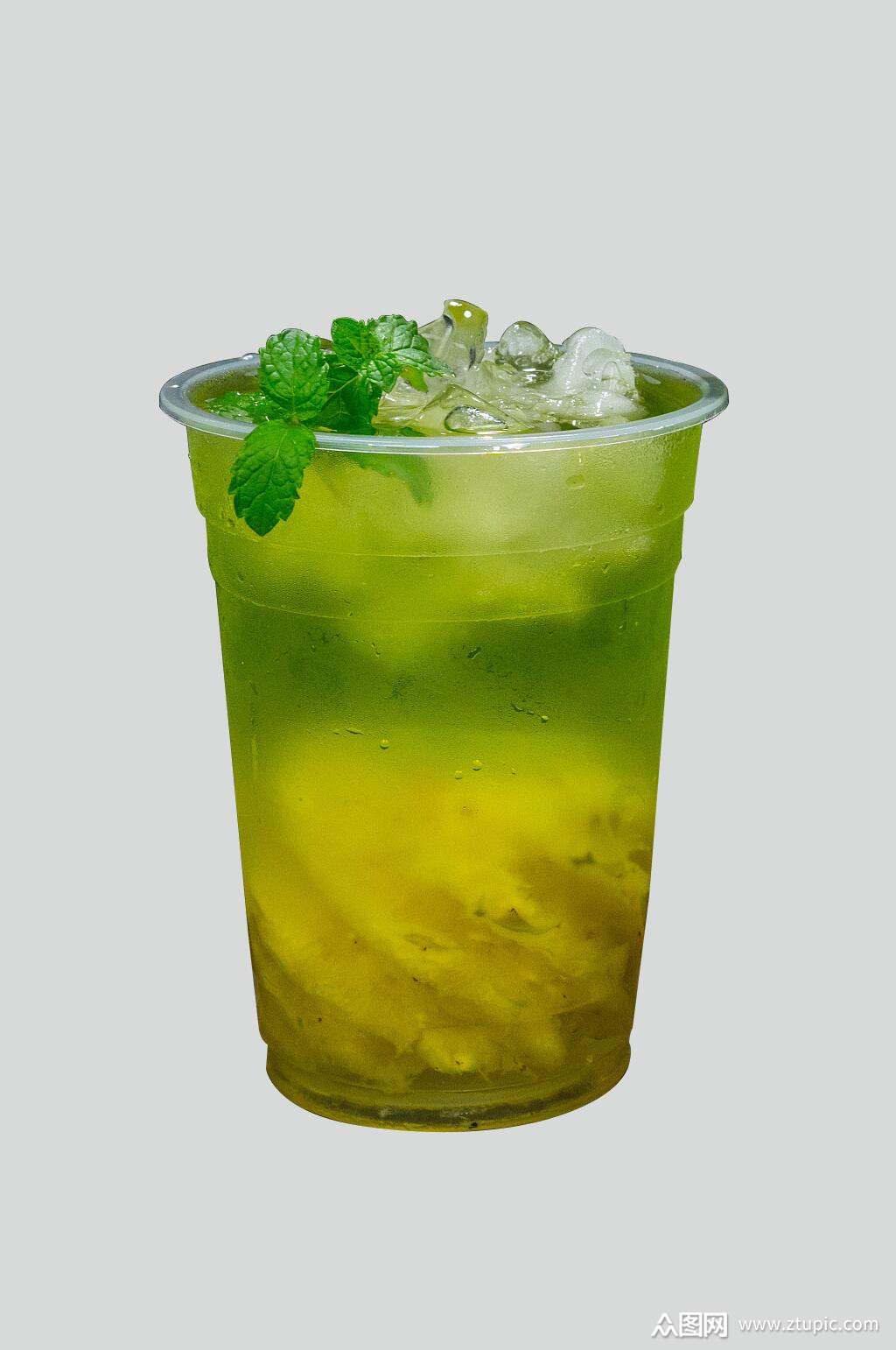 x菠萝水果茶夏日清凉摄影图素材