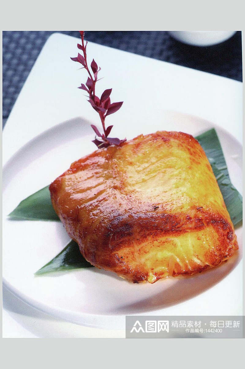 西餐炭烧银鳕鱼美食摄影图素材